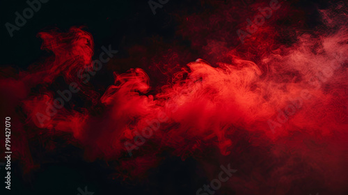 Red smoke on black background. Abstract background for design. Texture, Mystic, fantasy. Or war, terror, ormageddon, horror concept, red liquid surface with small waves, seamless loop.  photo