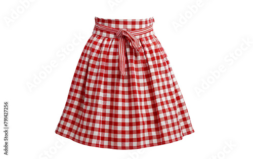 Nostalgic Diner Attire Checkered Style Isolated On Transparent Background PNG.