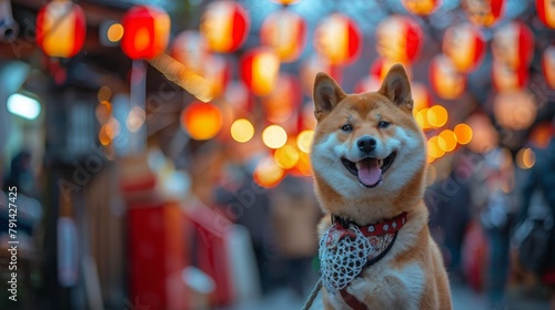 A Shiba Inu dog with a cute smile. photo