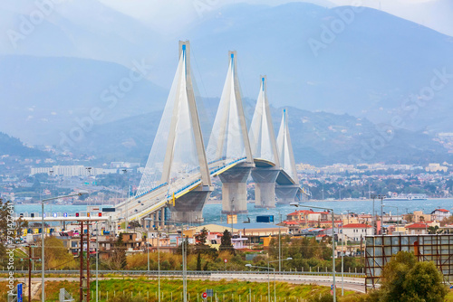 Rio-Antirrio Bridge, Peloponnese, Greece photo