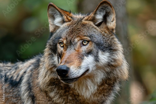 Close-up portrait of a wolf  Canis lupus 