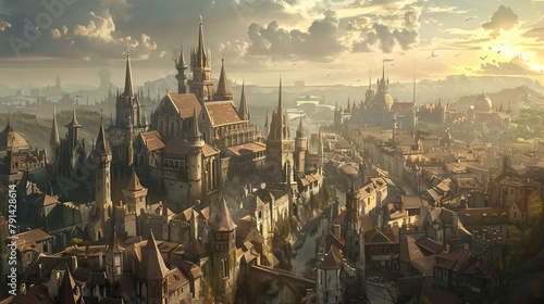 Cities that are reminiscent of medieval fantasy #791428614