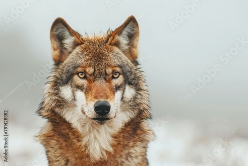 Portrait of a gray wolf  Canis lupus 