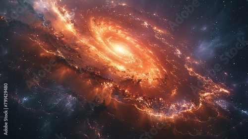 Spiral Galaxy in Milky Way, Star-filled Universe, Nebula. Space Background Featuring Spiral Galaxy © Dmurto