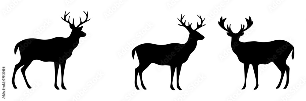 silhouette of a group of deer silhouette of a group of deer