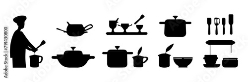 set of silhouettes of ceff