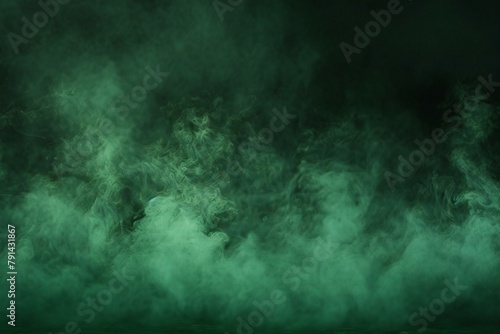 Green steam on a black background, Copy space, Toned