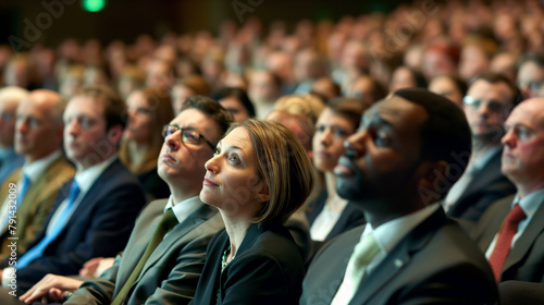 Diverse Business People in International Seminars Listening to Speaker