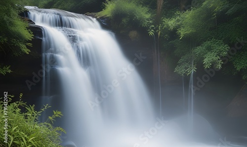 waterfall in the forest  ai generated