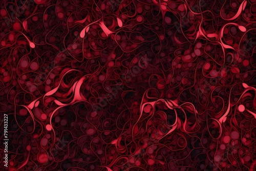 Seamless pattern with red blood cells on a dark background