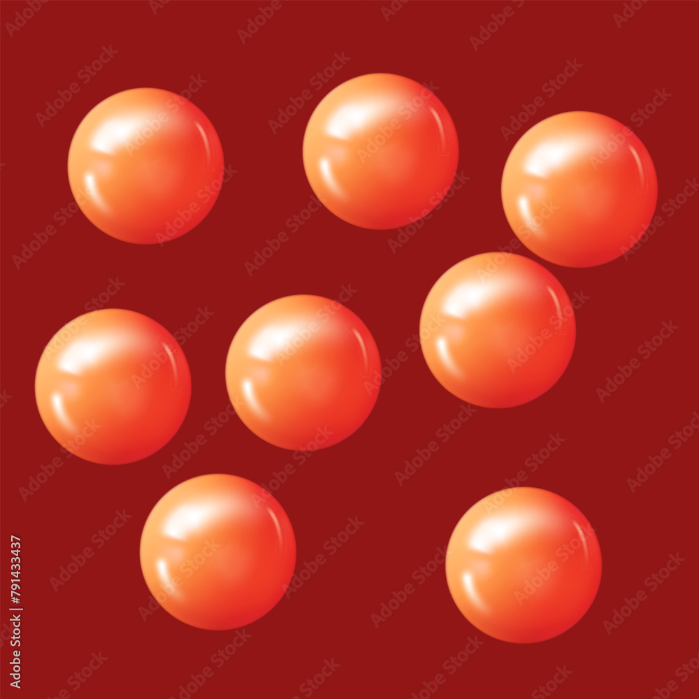 red and yellow bubble spheres