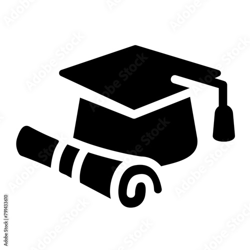 diploma glyph icon