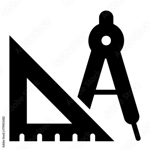 geometry tools glyph icon