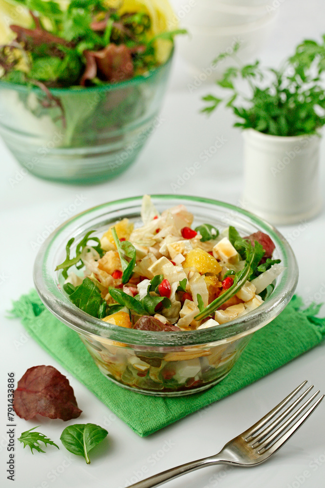 Salad with orange and cheese. Salad with orange and cheese.