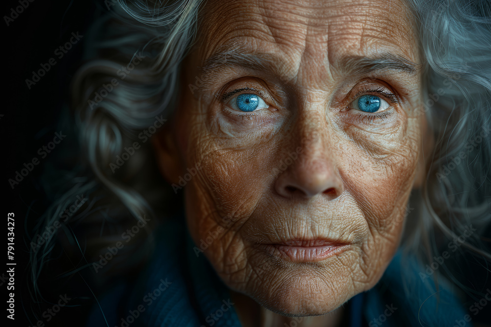 Finding beauty in the wrinkles and lines that tell a story of a life well-lived. Concept of beauty in aging. Generative Ai.