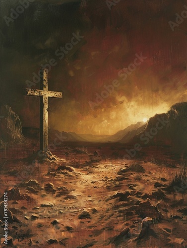 Analyze the cross as a symbol of martyrdom and courage in religious narratives