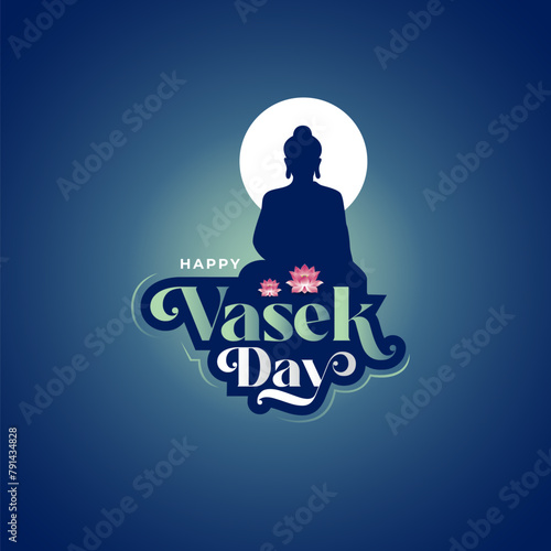 Happy Vesak Day Vector Illustration Background