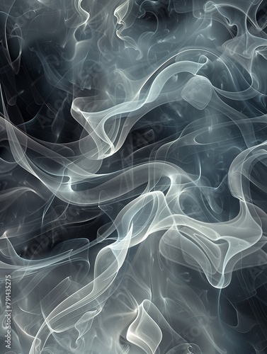 Create a sense of mystery with a dark and moody smoke background, swirling with ethereal wisps