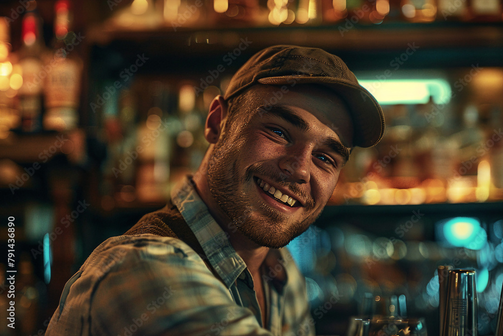 High skilled barman barista person making shaking cocktails coffee drinks in bar Generative AI picture High skilled barman barista person making shaking cocktails coffee drinks in bar Generative AI picture