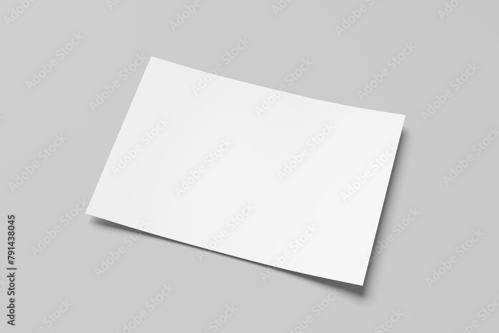 Realistic blank A4 flyer brochure for mockup. Paper or poster illustration. 3D Render. Realistic blank A4 flyer brochure for mockup. Paper or poster illustration. 3D Render.