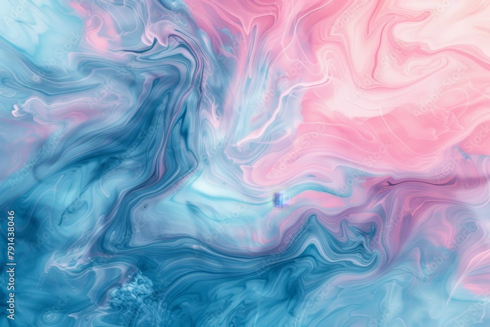 A painting of a blue and pink swirl with a blue and pink swirl in the middle