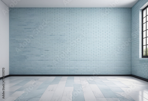light blue brick interior wall