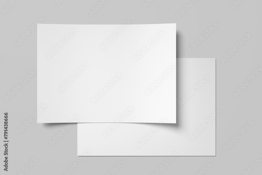 Realistic blank A4 flyer brochure for mockup. Paper or poster illustration. 3D Render.