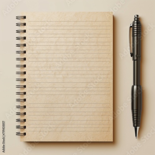 Jot down ideas with our blank notepad mockup, editable with cover designs and paper textures photo