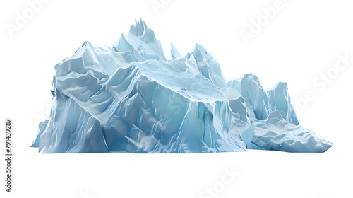 Huge blue iceberg isolated on transparent background