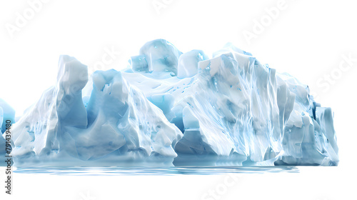 Huge blue iceberg isolated on transparent background