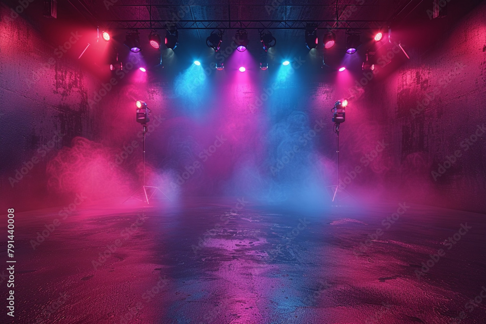 Modern dance stage light background with spotlight 