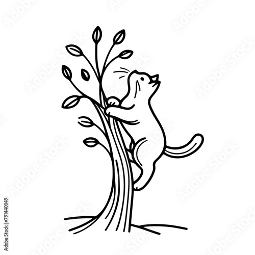 cat climbing tree