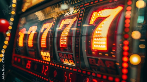 Golden slot machine wins the jackpot. 777 Big win concept. Casino jackpot. 