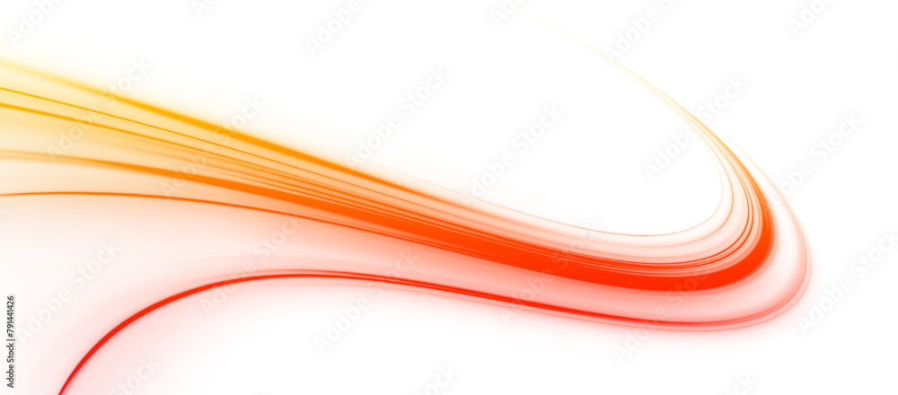 Abstract light lines of movement and speed in neon color. Luminous green neon waves PNG. Colored shiny sparks of spiral wave. 