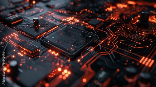 A Close-up of A Photonic Integrated Circuit Board. photo