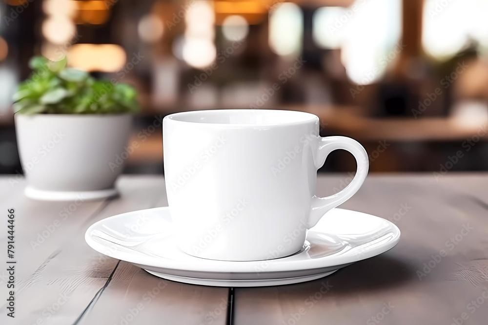 Empty blank white coffee mug mockup. Generative ai design art concept. Empty blank white coffee mug mockup. Generative ai design art concept.