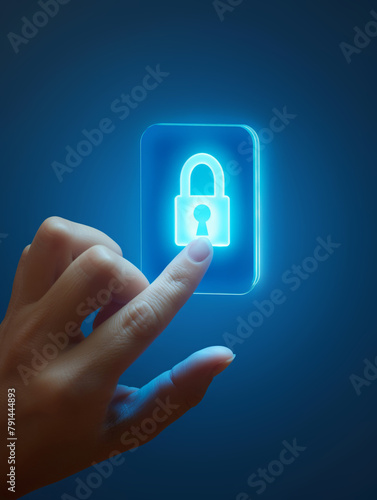 Touching digital security concept icon