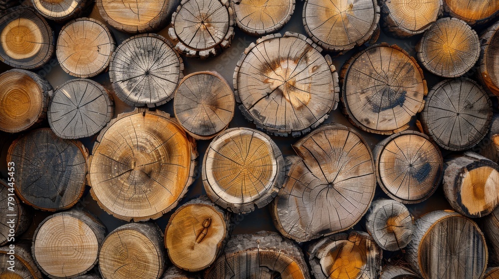 Wooden logs texture background, template for banner Wooden logs texture background, template for banner
