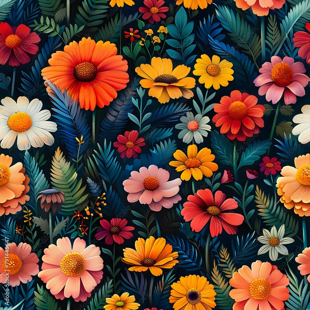 Vibrant Botanical Floral Art Vibrant Botanical Floral Art