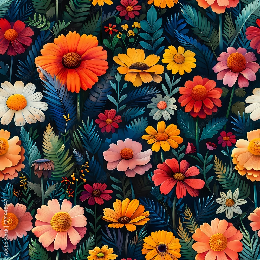 Vibrant Botanical Floral Art