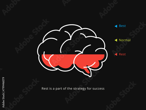 Simple Motivation graphic on a dark background. The brain and the red bar