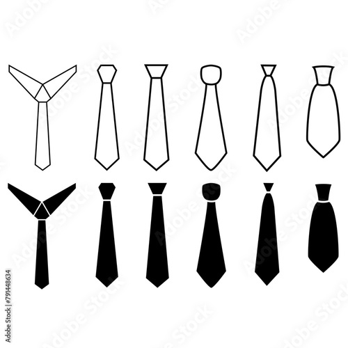 Tie icon vector set. Necktie illustration sign collection. Cravat symbol or logo.