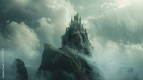 Distant fantasy castle photo