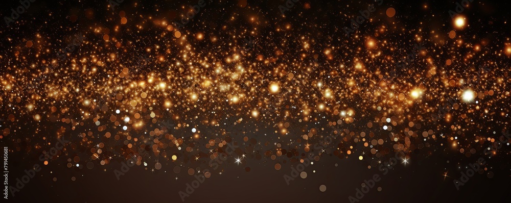 Brown glitter texture background with dark shadows, glowing stars, and subtle sparkles with copy space for photo text or product, blank empty copyspace