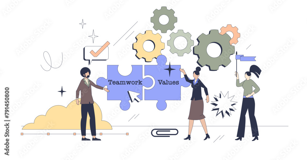 Employee engagement from teamwork and values neubrutalism tiny person concept, transparent background. Work motivation and satisfaction from company leadership and loyalty illustration. Employee engagement from teamwork and values neubrutalism tiny person concept, transparent background. Work motivation and satisfaction from company leadership and loyalty illustration.