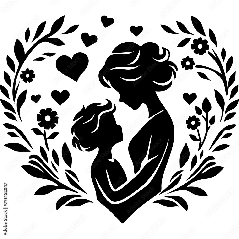 Heartwarming Mother Day SVG Minimalist Design for Prints
