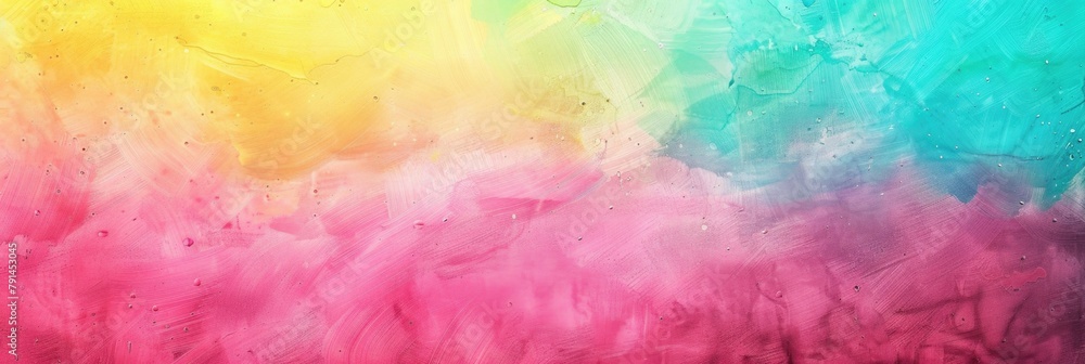 Gradient Texture. Colorful 80s Style Background with Noisy Grain in Pink, Yellow, and Turquoise