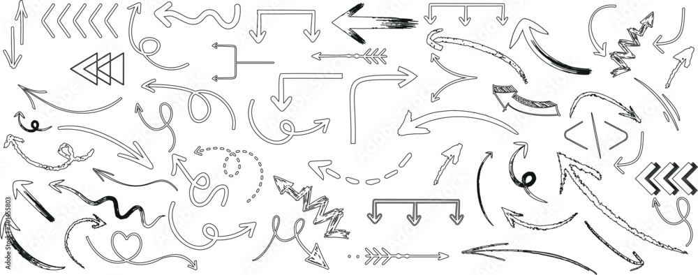 Sketch arrow collection, hand drawn line arrows, diverse designs, perfect for web, presentations, infographics Sketch arrow collection, hand drawn line arrows, diverse designs, perfect for web, presentations, infographics