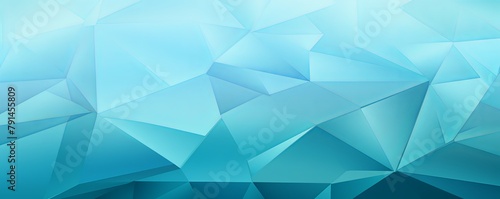 Cyan abstract background with low poly design, vector illustration in the style of cyan color palette with copy space for photo text or product, blank empty copyspace 