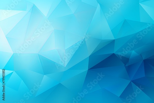 Cyan abstract background with low poly design, vector illustration in the style of cyan color palette with copy space for photo text or product, blank empty copyspace 
